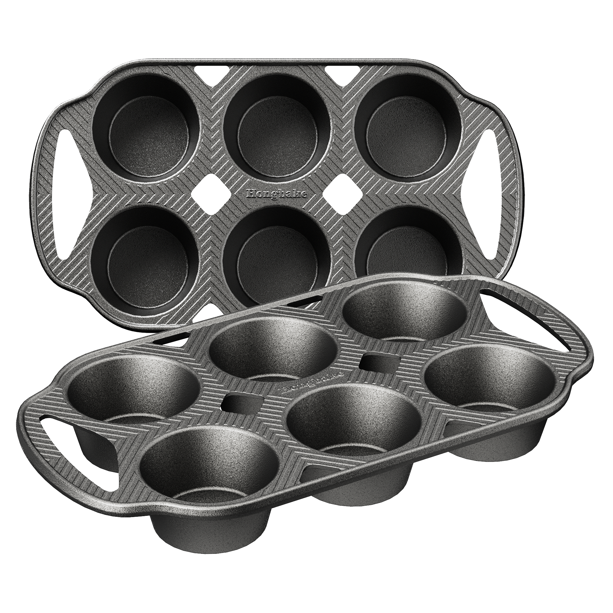 Cast Iron Standard Muffin Pan, 6-Cup (2-Pack)