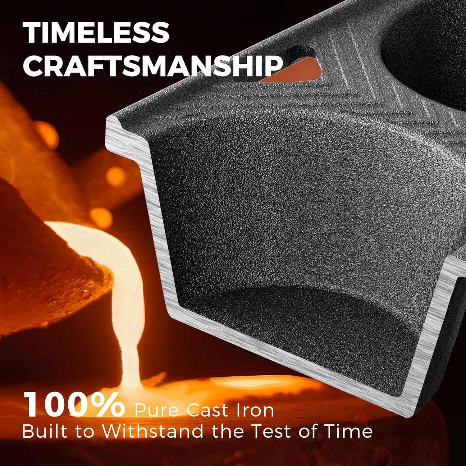 Cast Iron Standard Muffin Pan, 6-Cup (2-Pack)