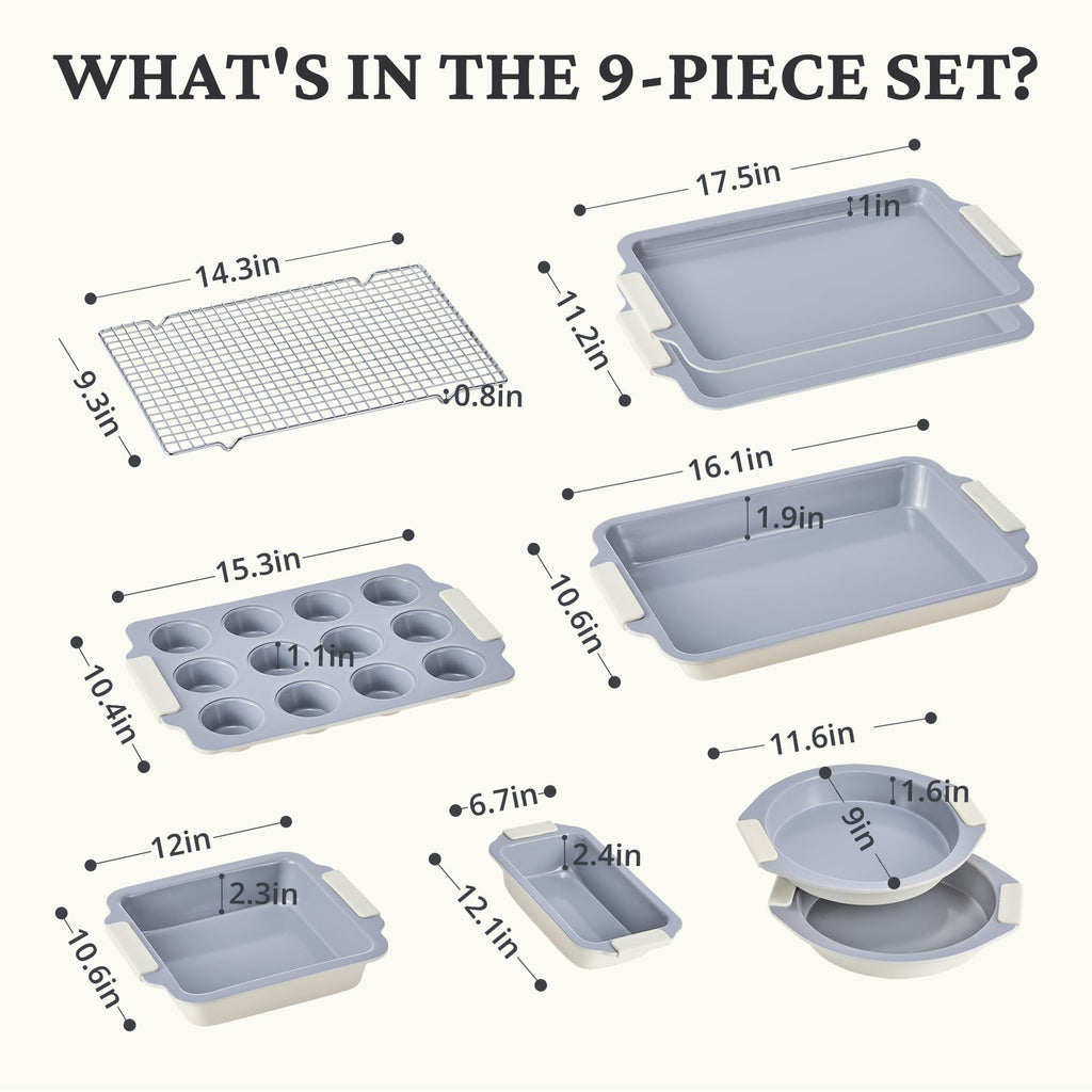 Ceramic Nonstick Bakeware Set (9-Piece)