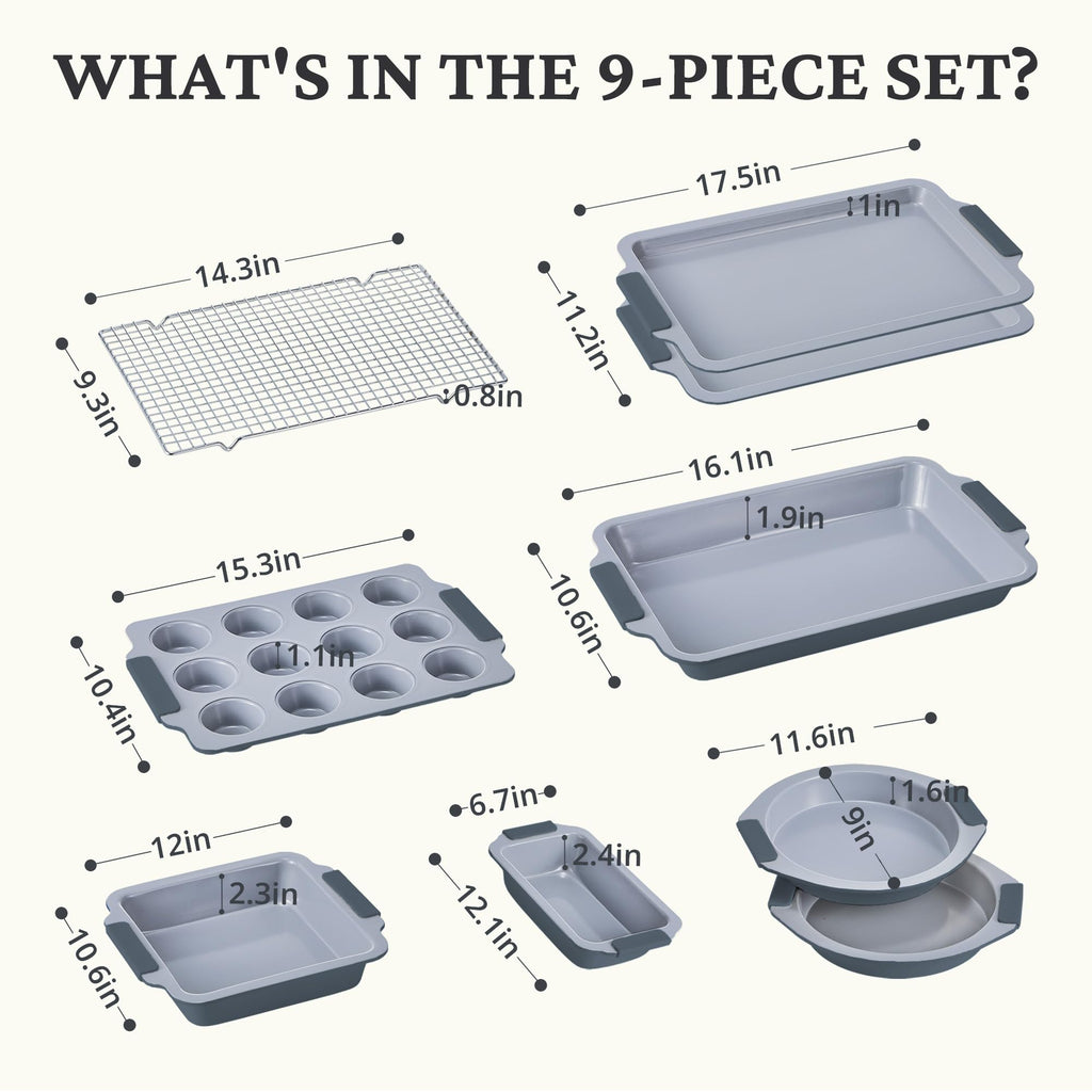 Ceramic Nonstick Bakeware Set (9-Piece)