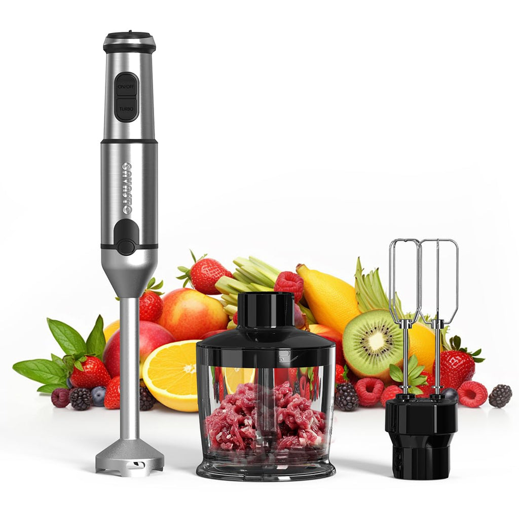 3-in-1 Immersion Handheld Blender with Turbo Mode