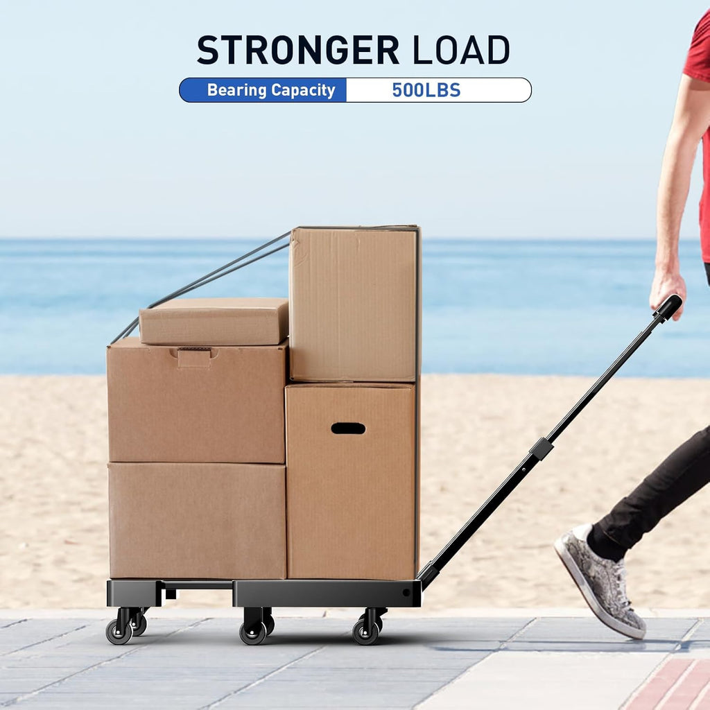 500LB Folding 6 Wheel Hand Truck Dolly Cart