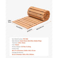 Non-Slip Cedar Roll Up Garden Walkway 16'x17", Weatherproof Decorative Wooden Path for Outdoor Party & Wedding