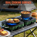 Portable 2-Burner Folding Propane Camping Stove Kit with Frying Pan & Storage Bag