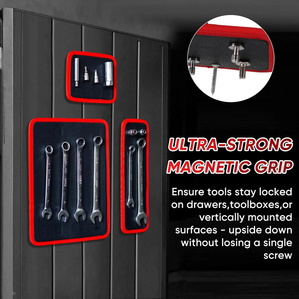 3 Pack Non-Slip Flexible Magnetic Tool Tray Set
