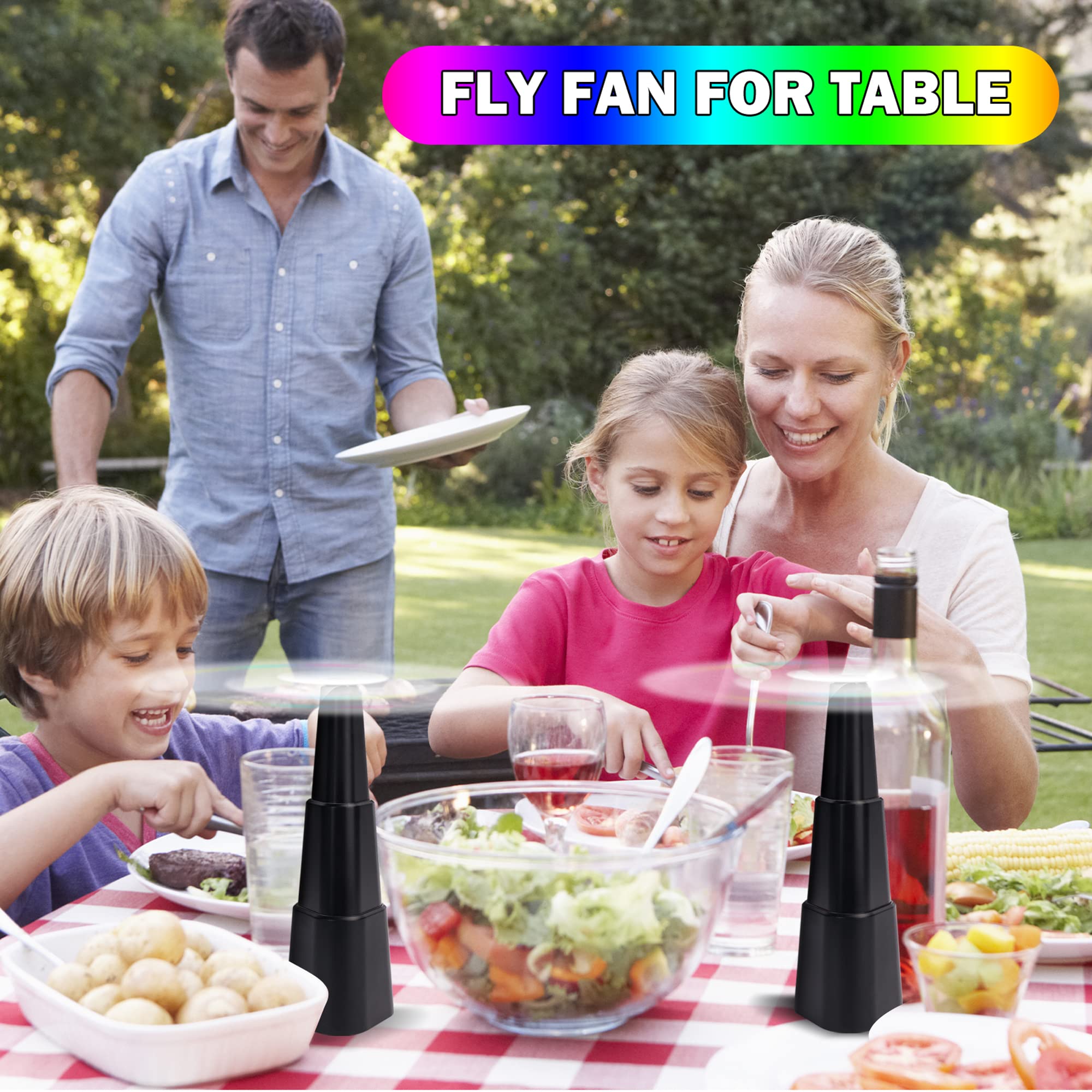 Portable Battery Operated Fly Repellent Table Fans 4 Pack, Black Outdoor Picnic Food Fan for Home Restaurant 版本 3｜移动端极简卡片标题