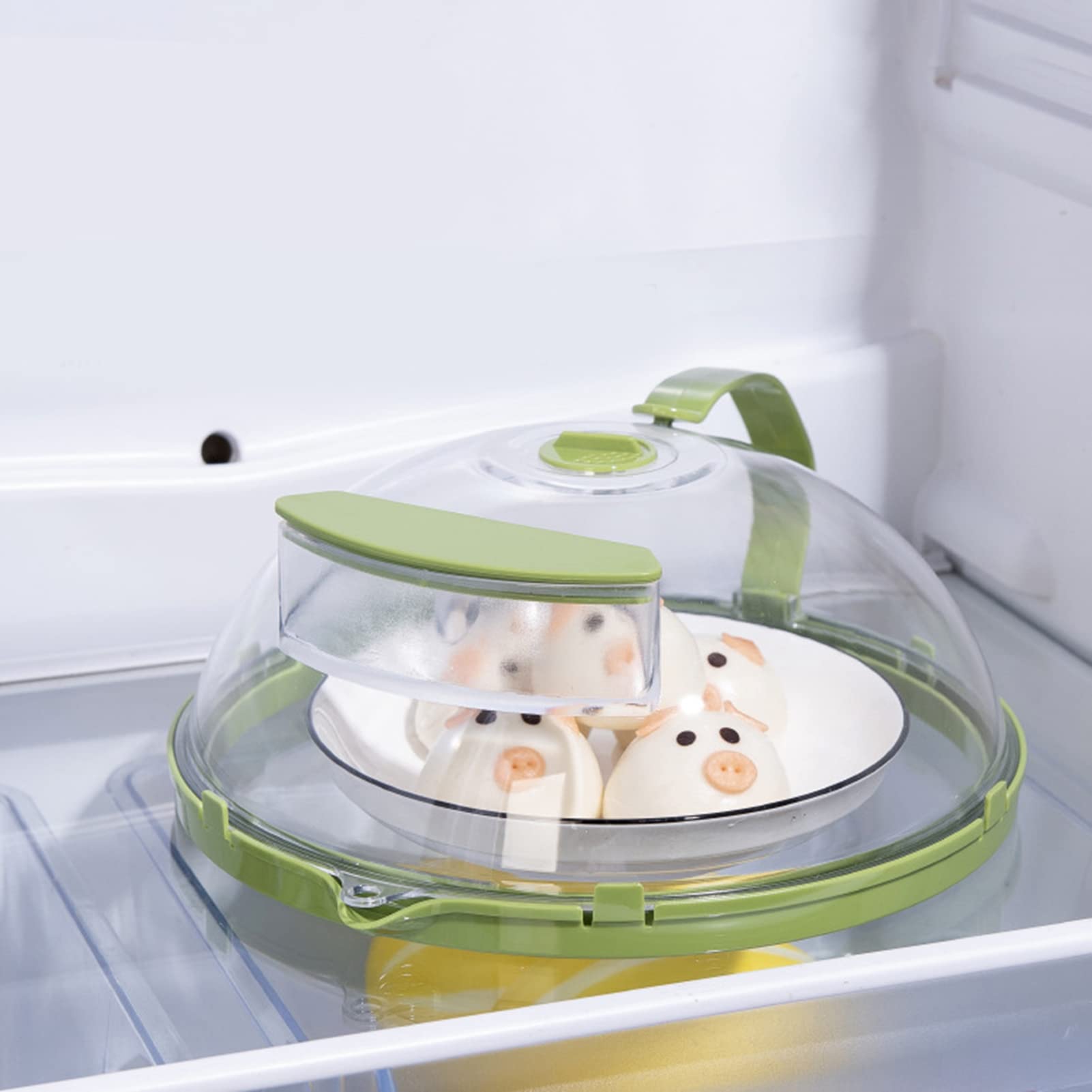 Microwave Splatter Cover with Water Steamer, 200℃ Heat Resistant Splatter Guard with Rotatable Vent and Anti Scald Handle, 10.2 Inch Microwave Plate Cover with Reservoir for Home Office Kitchen