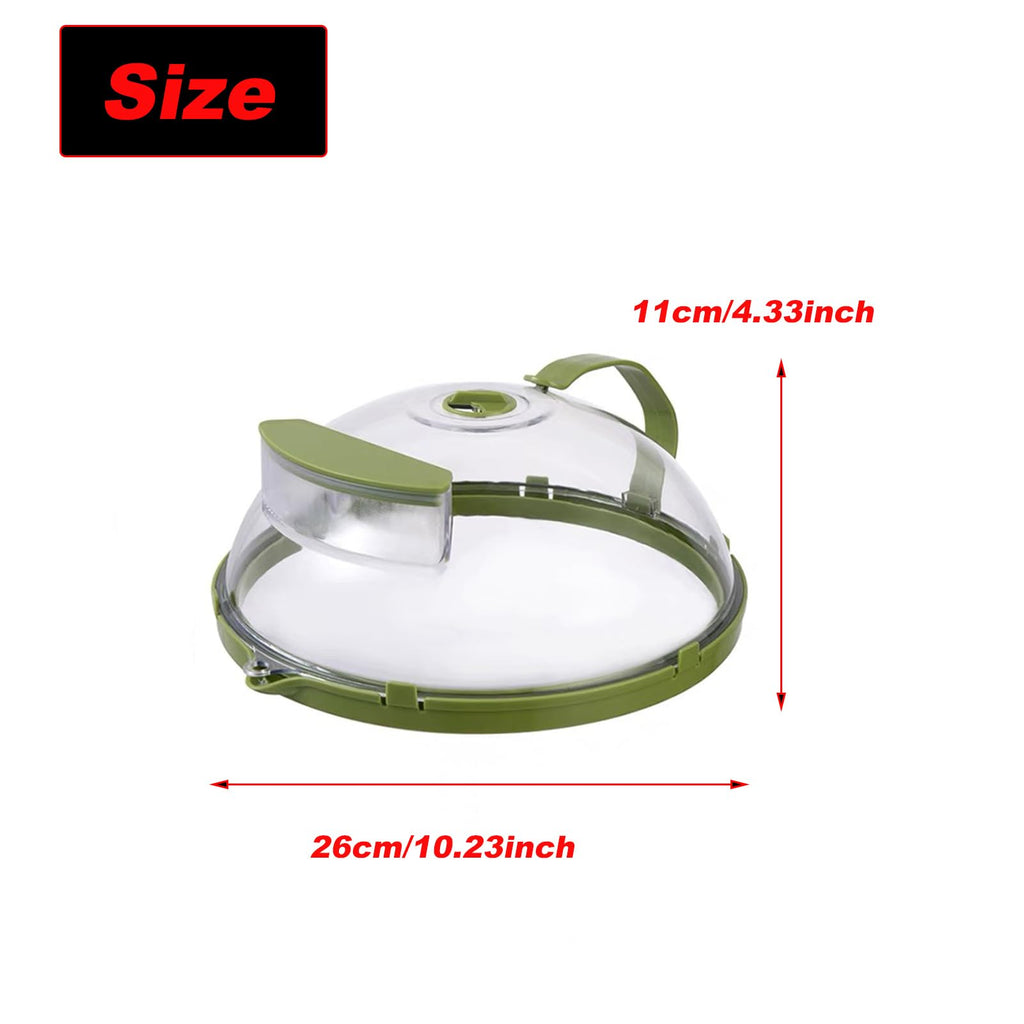 Microwave Splatter Cover with Water Steamer, 200℃ Heat Resistant Splatter Guard with Rotatable Vent and Anti Scald Handle, 10.2 Inch Microwave Plate Cover with Reservoir for Home Office Kitchen