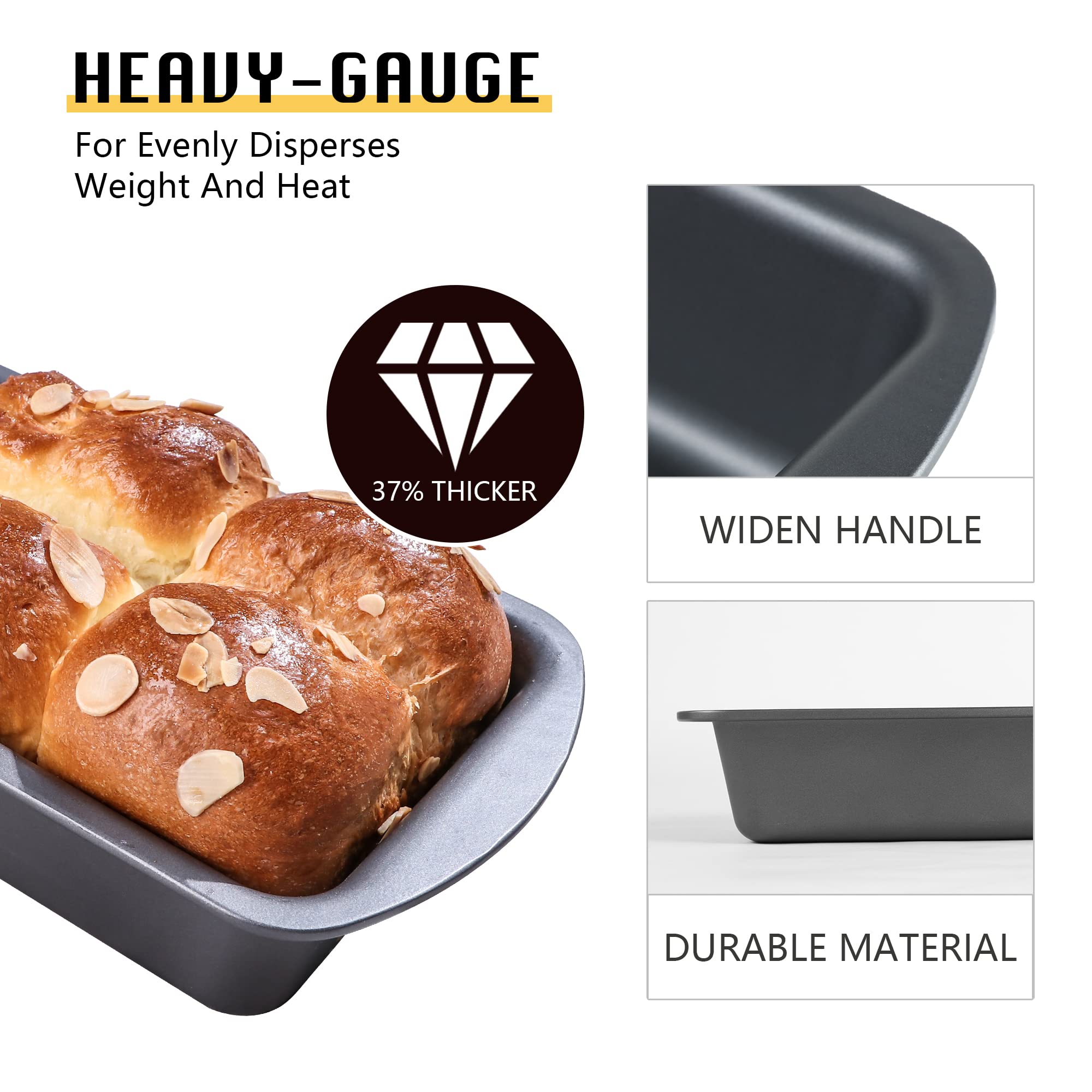 Nonstick Loaf Pan, 8.5×4.5 (3-Pack)