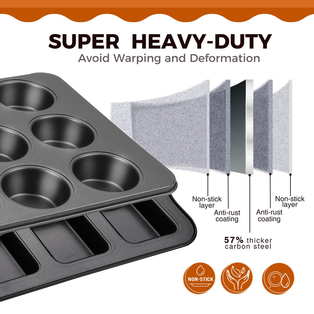Mini Loaf Pan, 8-Cavity & Mini Muffin Pan, 12-Cup