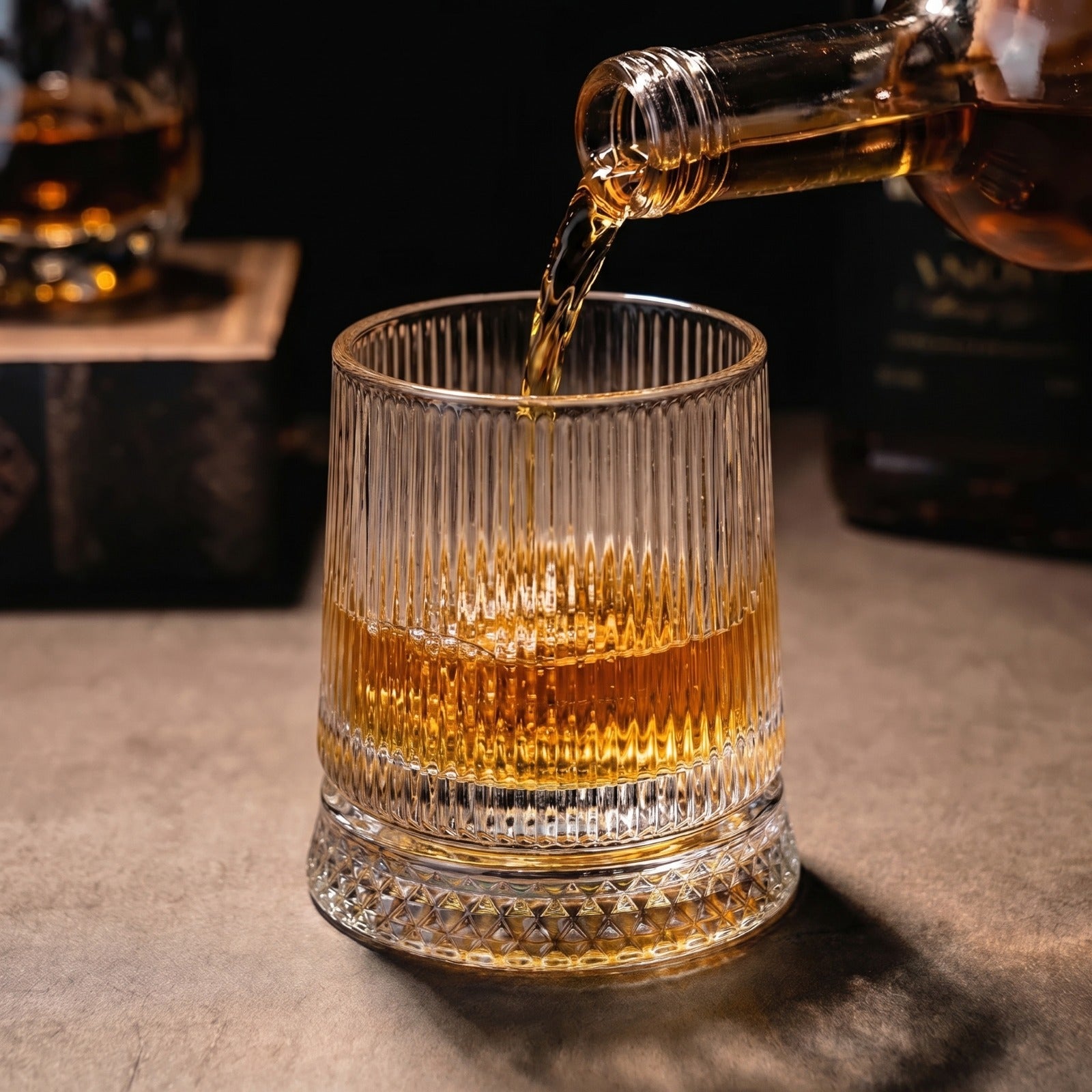 Rotating Whiskey Glass