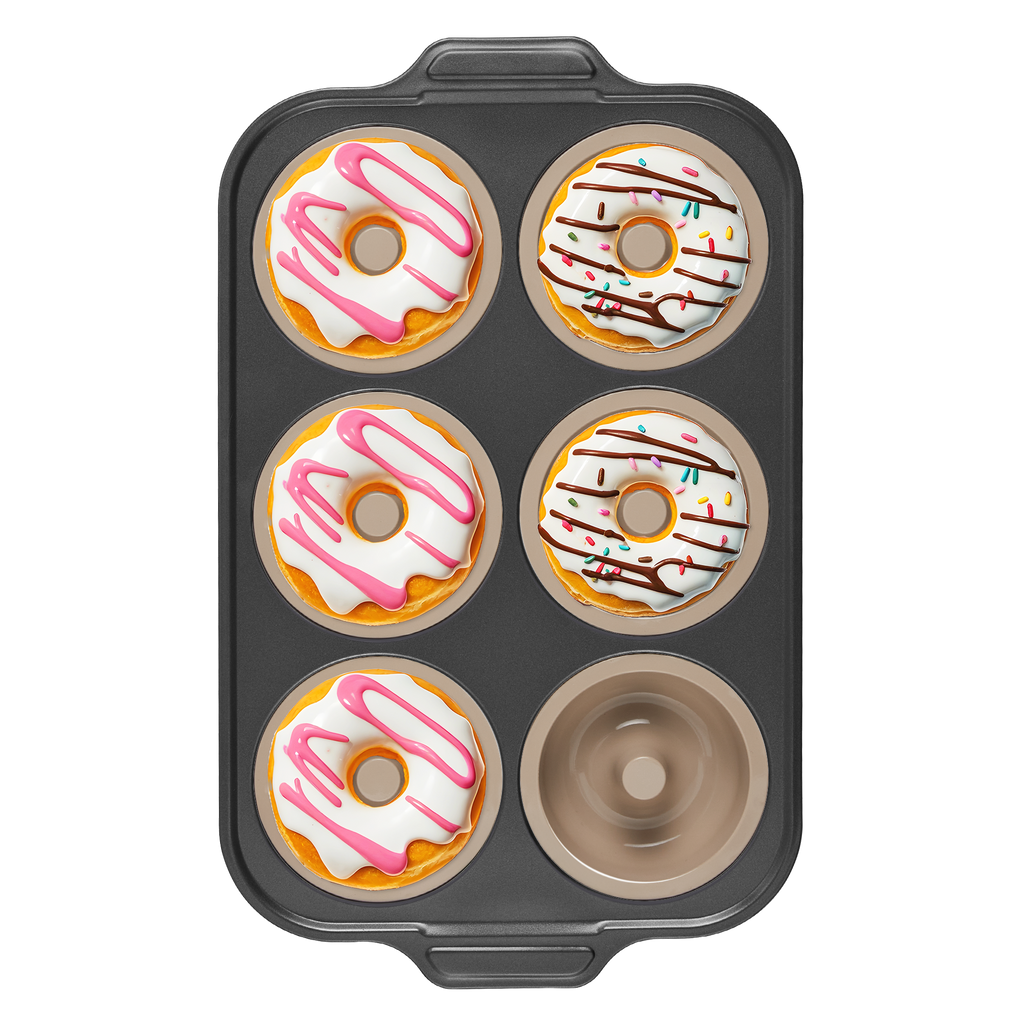 Silicone Donut Pan with Carbon Steel Frame, 6-Donut