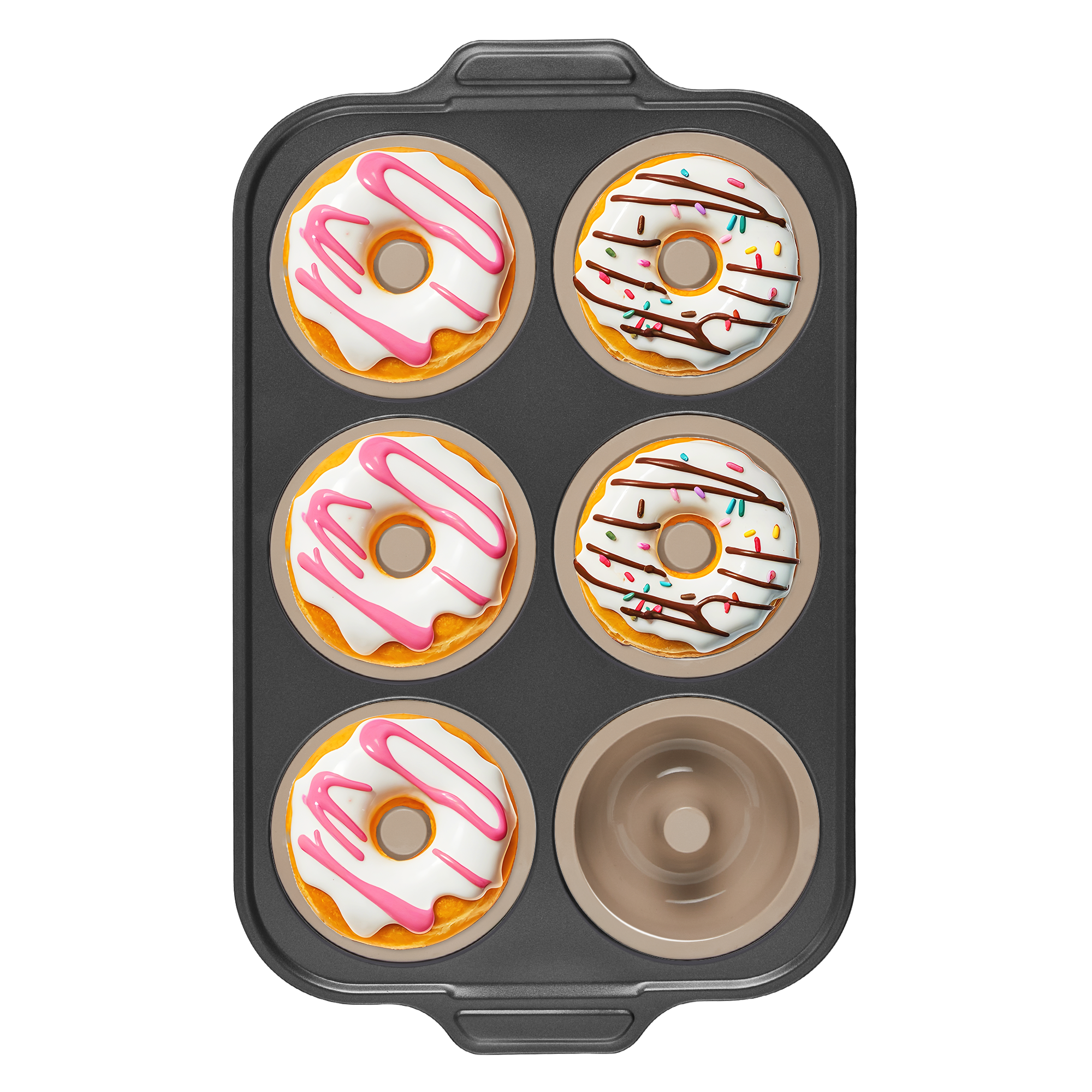 Silicone Donut Pan with Carbon Steel Frame, 6-Donut