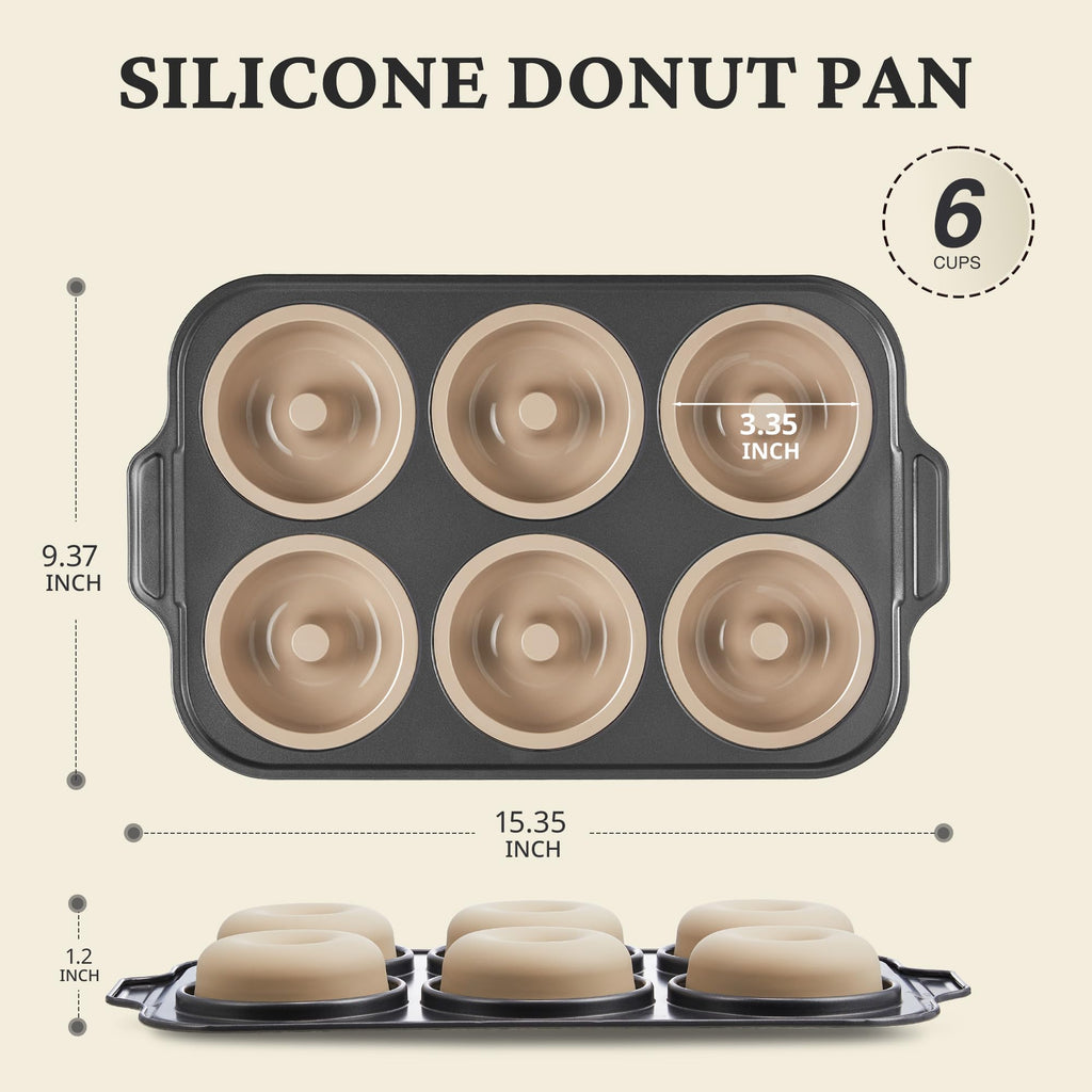 Silicone Donut Pan with Carbon Steel Frame, 6-Donut