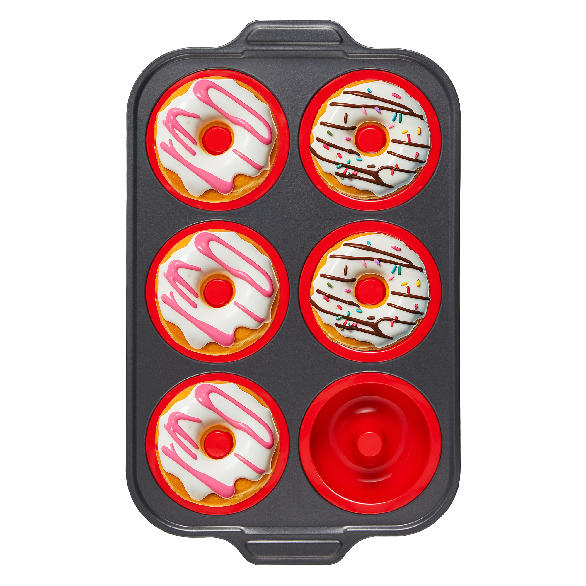 Silicone Donut Pan with Carbon Steel Frame, 6-Donut