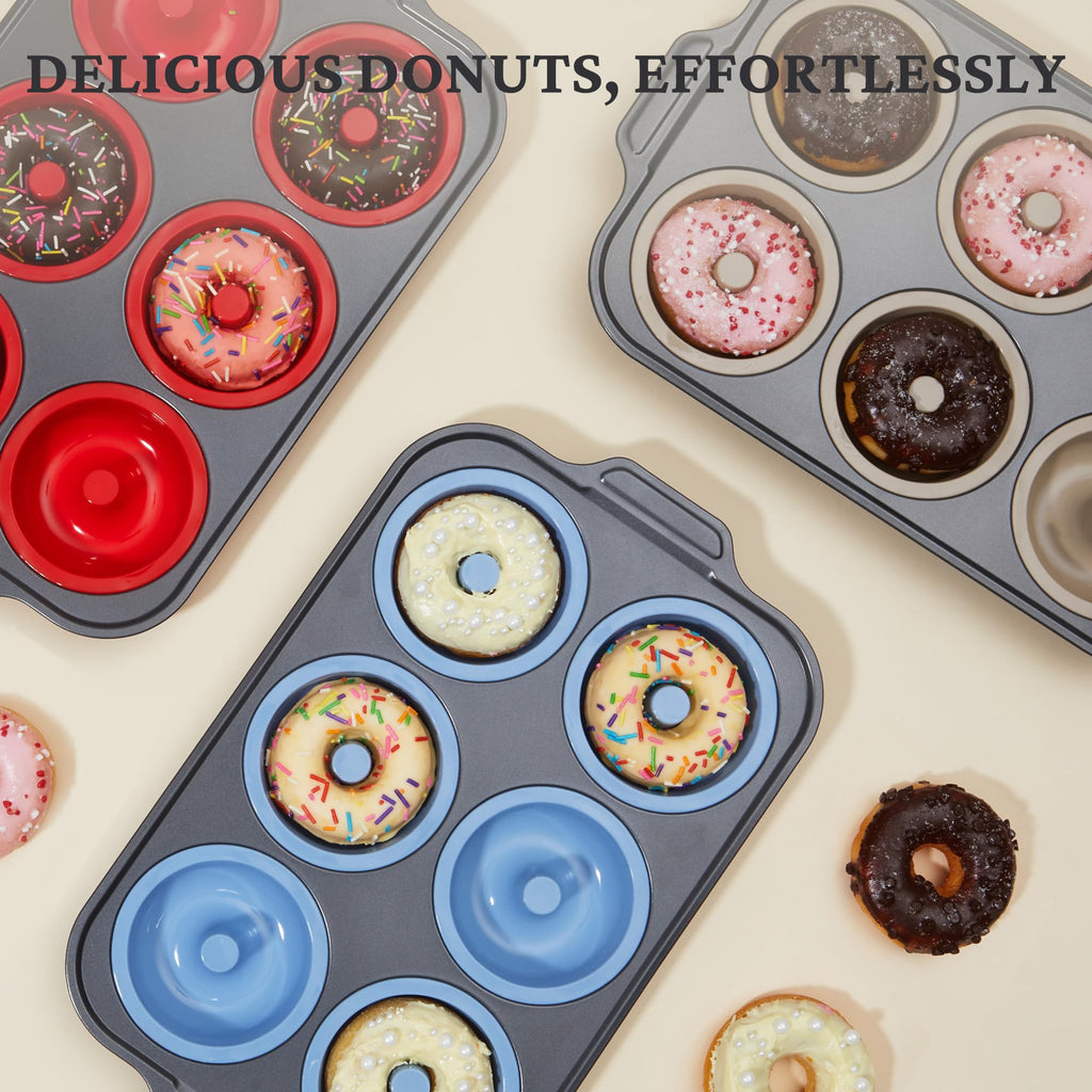 Silicone Donut Pan with Carbon Steel Frame, 6-Donut