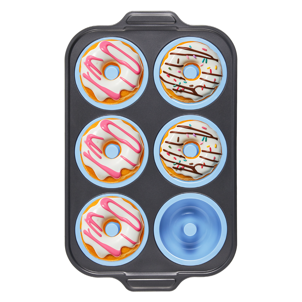 Silicone Donut Pan with Carbon Steel Frame, 6-Donut