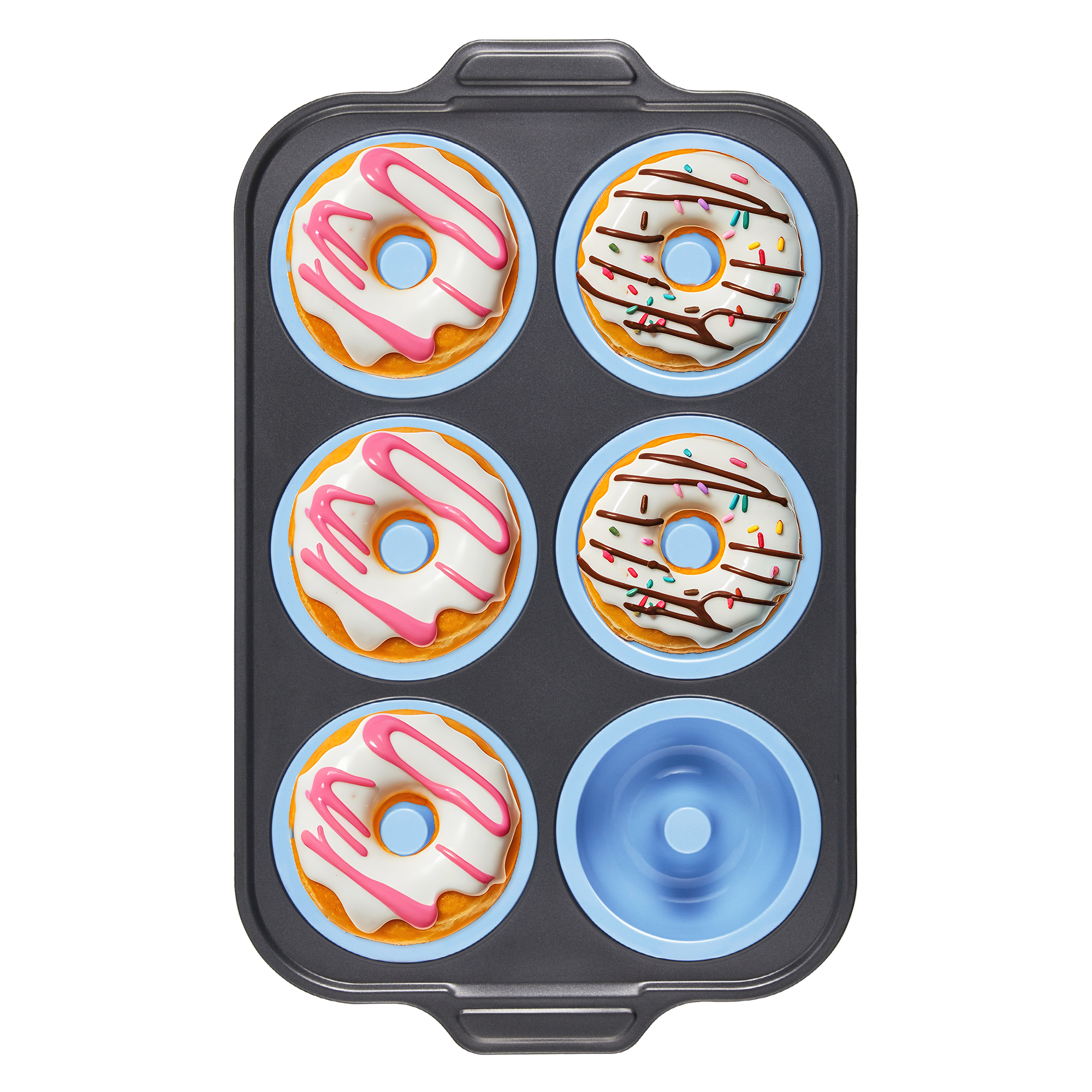 Silicone Donut Pan with Carbon Steel Frame, 6-Donut
