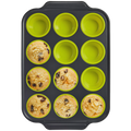Silicone Standard Muffin Pan with Carbon Steel Frame, 12-Cup
