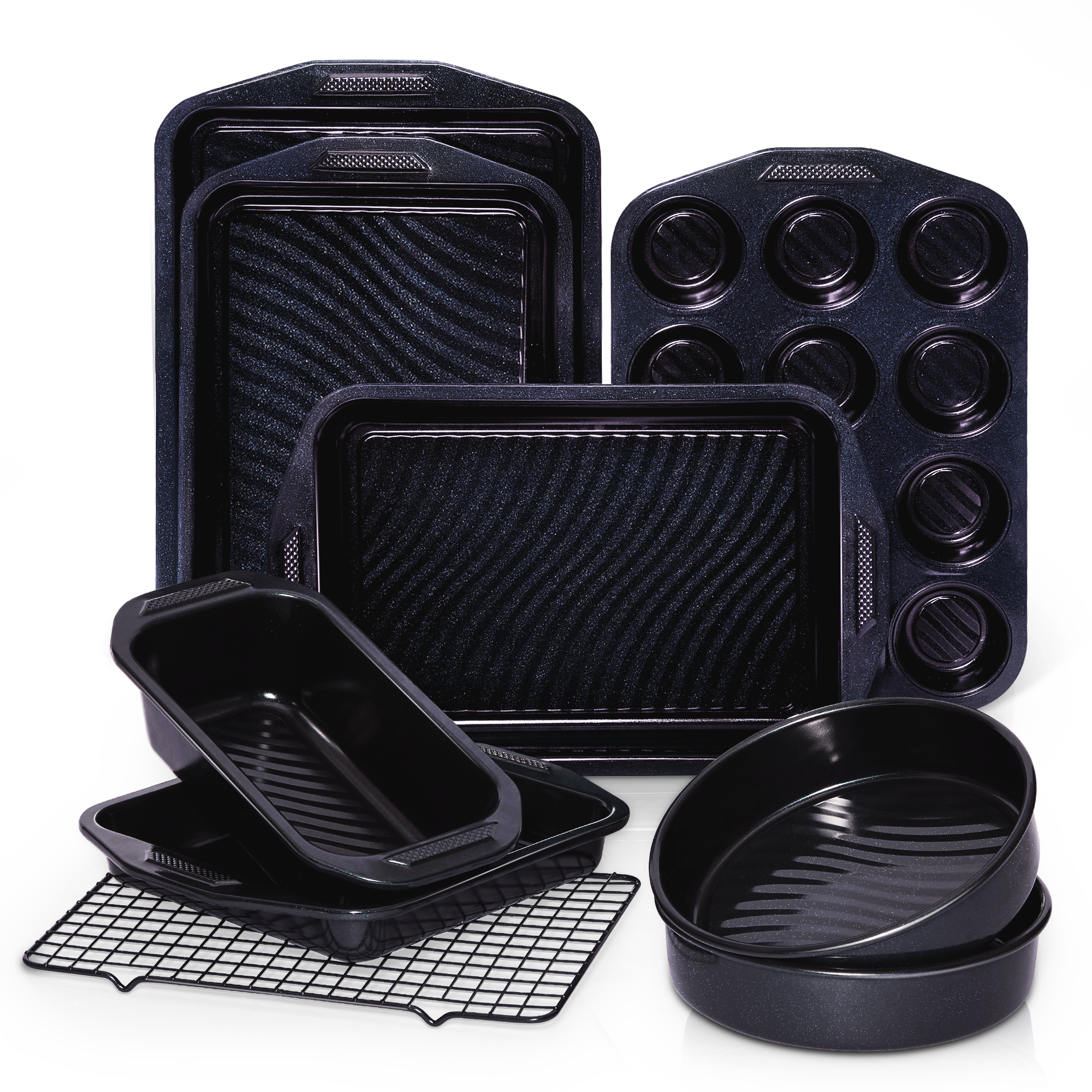 Wave Texture Nonstick Bakeware Set (9-Piece)