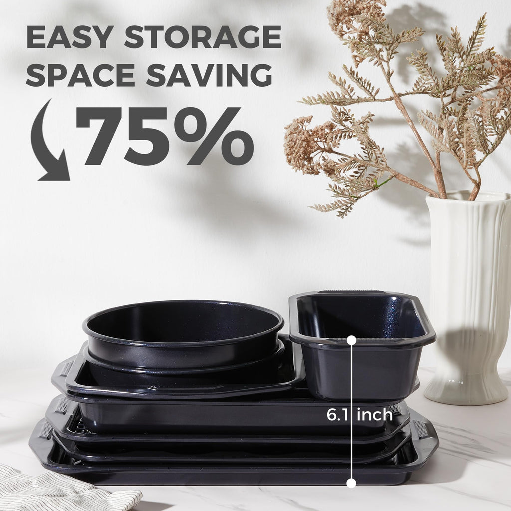 Wave Texture Nonstick Bakeware Set (9-Piece)