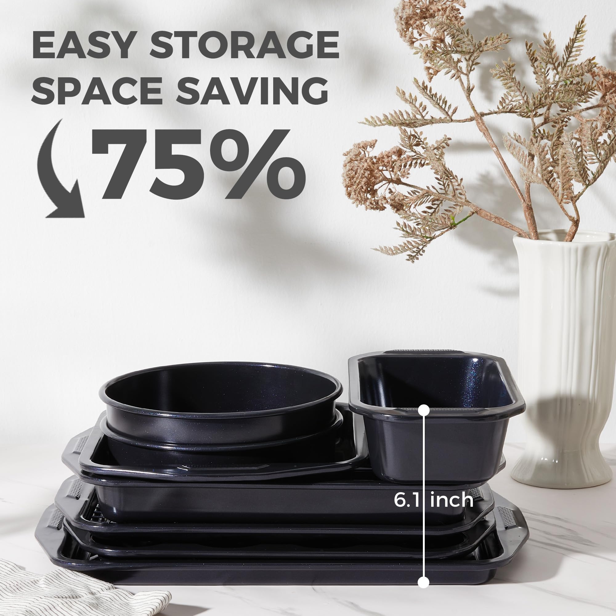 Wave Texture Nonstick Bakeware Set (9-Piece)
