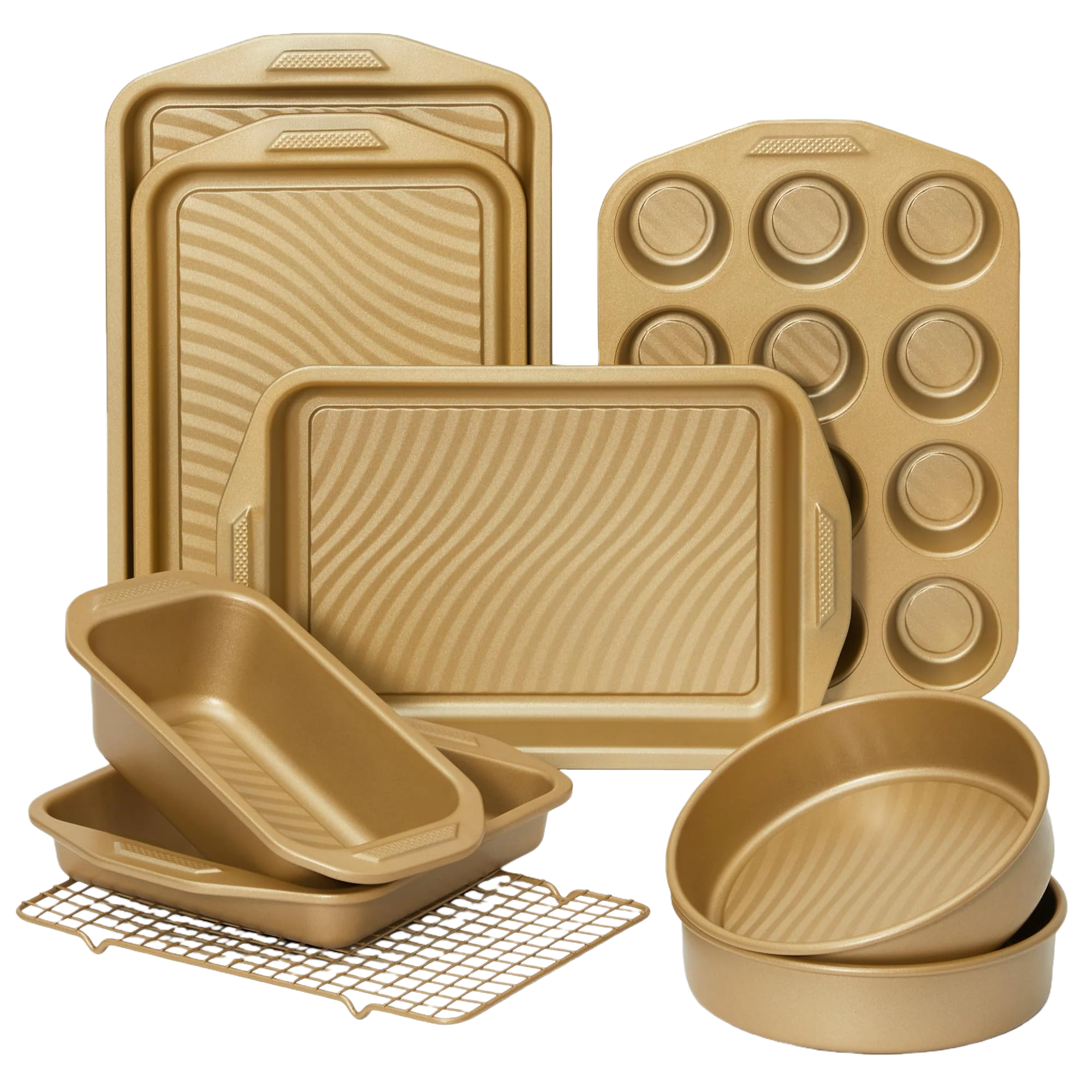 Wave Texture Nonstick Bakeware Set (9-Piece)